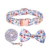 Ensemble Collier, Laisse & Nœud Papillon Fleuri pour Chien